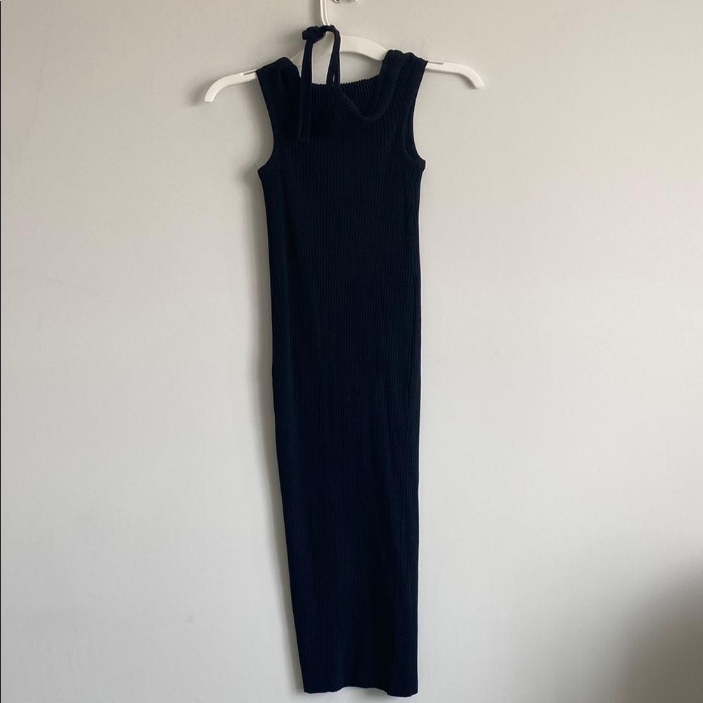 ZARA Cut Out Long Black Dress - Picture 3 of 4